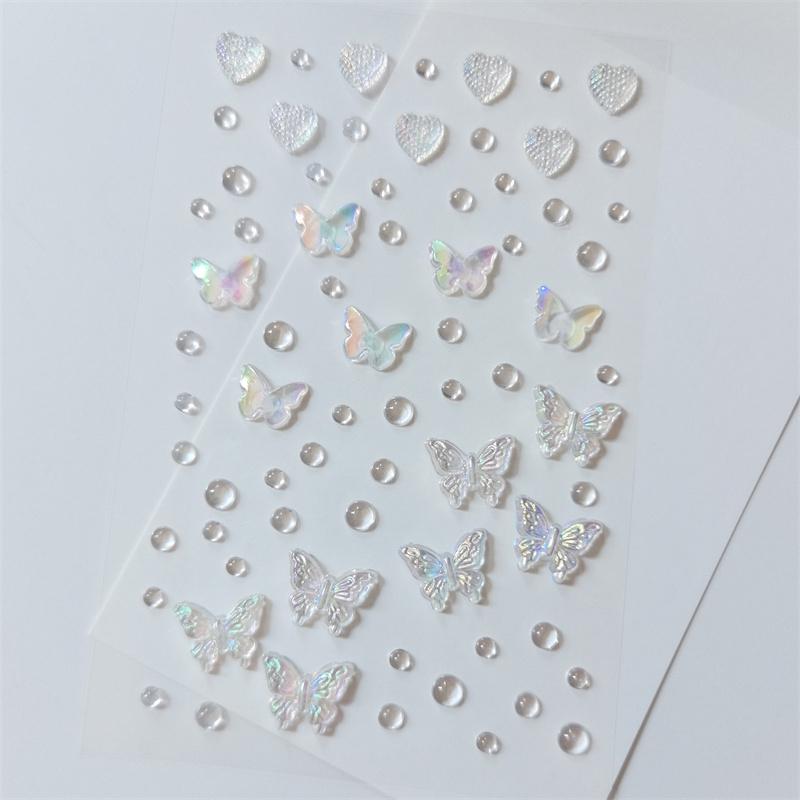 Multi-Color Rhinestones Glittery Stickers Love Butterflies Makeup DIY Eyes Face Jewels Stickers Suitable for Dance Performances Parties Stage Cosplay