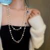 Lusso leggero e di alta gamma multistrato, catena per maglione femminilità semplice lunga autunno e inverno collana, accessori