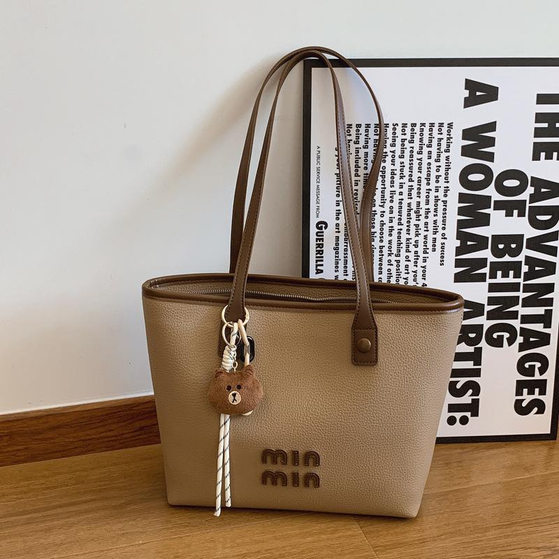 

Large capacity simple underarm bag female new college student class portable shoulder bag commuter tote bag хаки