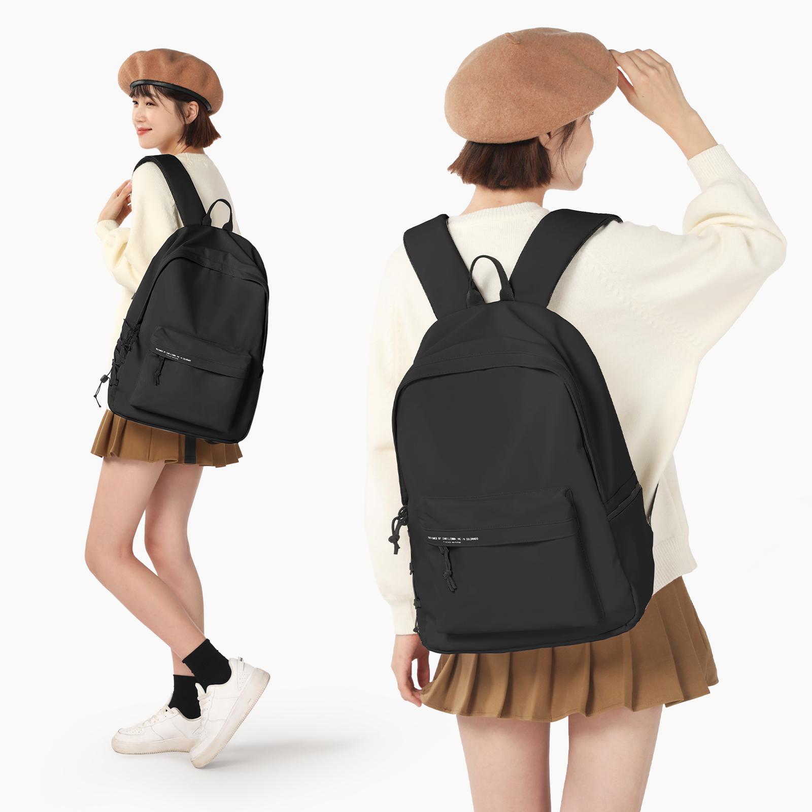 

Легкий школьный рюкзак для колледжа, рюкзак для ноутбука 15,6 дюйма для мужчин и женщин, повседневная дорожная сумка, рюкзак для старшей и средней школы чёрный