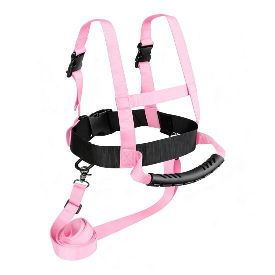 Children Ski Training Harness with Easy Lift Handle Heavy Duty Teach Kids Speed Control Beginner Snowboarding Skiing Auxiliary Trainer Traction Safety