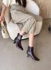 New autumn and winter patent leather square head single boots square root short boots