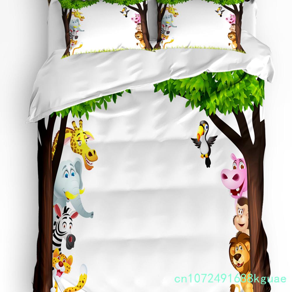 3pcs Bedding Set Cartoon Hot Air Balloon Home Textile Duvet Cover Pillow Case Boy Kid Teen Girl Bedding Covers Set