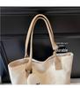 Autumn Winter Lightweight Canvas Tote Bag - Versatile Large Capacity Shoulder Bag for Women and College Students