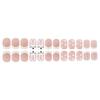 24pcs Square Press On Nail with Rabbit Pattern Short Artificial Nail Full Cover False Nail Manicure Nail Art for Women