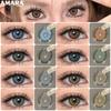 AMARA 1 Pair Natural Lenses Brown Color Contact Lenses for Eyes Blue Eye Lenses Green Colored Pupils Eye Makeup Colorcon