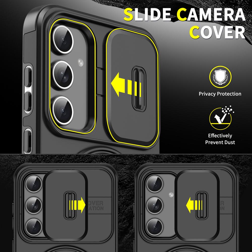 Magnetic Phone Case For Samsung Galaxy A55 A56 A36 A26 A54 A14 A35 A25 A15 A16 5G Folding Bracket Slide Camera Protection Cover