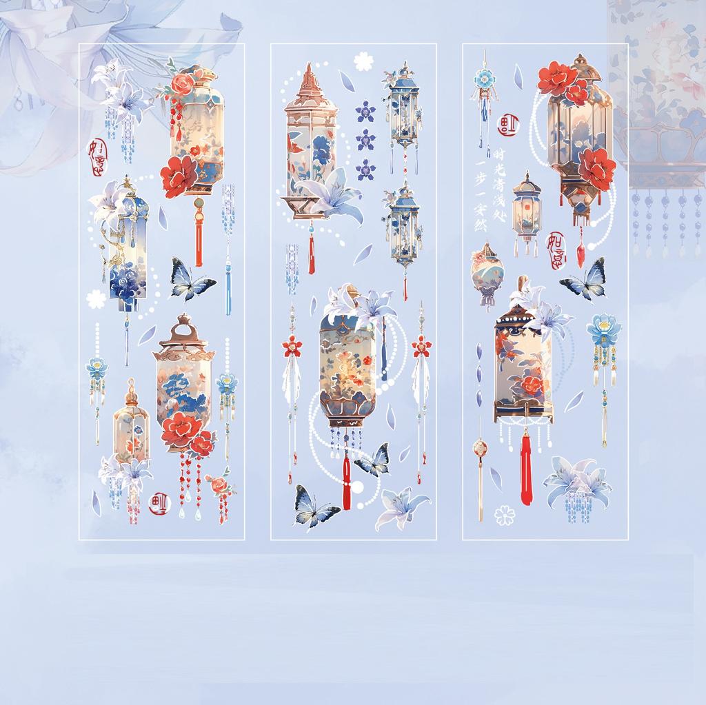 3 Bögen PVC-geprägte Goldstempelaufkleber für Scrapbooking, DIY, dekoratives Material, Collage, Journaling