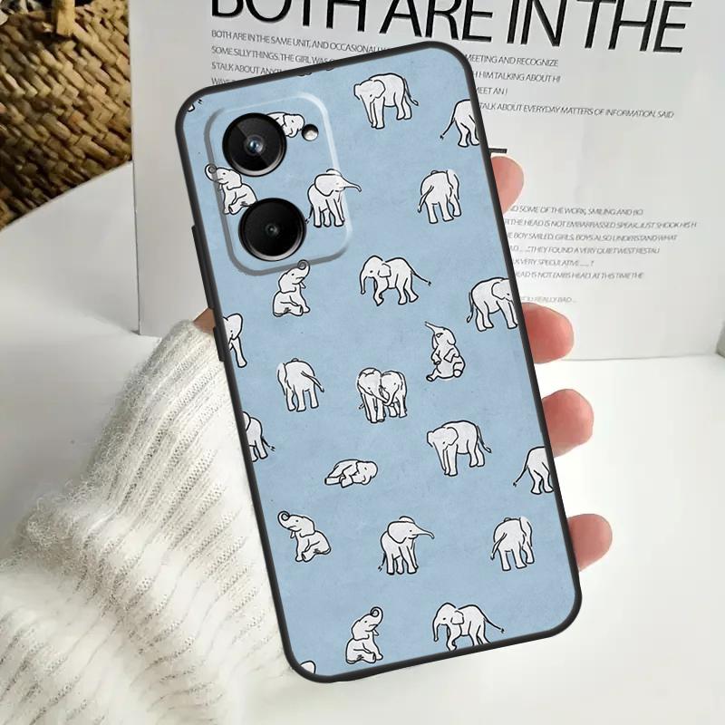 Cute Baby Elephant For Realme 15 10 11 12 13 14 Pro Plus C65 C67 C63 C61 C55 C51 C53 C35 C75 GT6 GT7 Pro Case