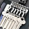 Leather Key Bag Portable Men's Waist Hanged Metal Keychain EDC Keys Holder Women's Small Card Wallet Key Organizer Case