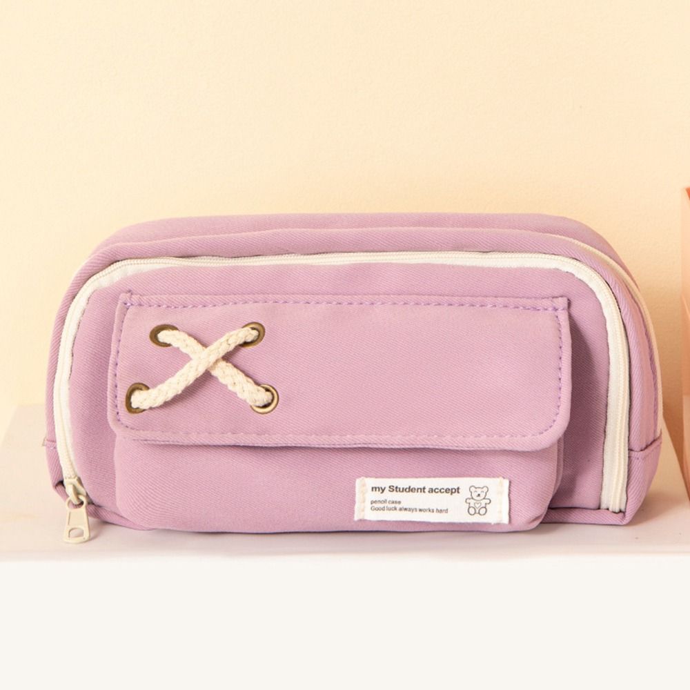 Large Capacity Stationery Bag Cosmetic Pouch Pencil Bag Korean Desktop Storage Pouch  Children