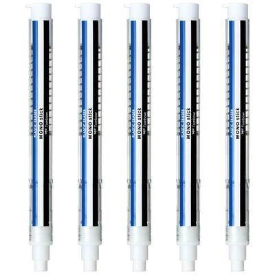 Tombow Bleistift MONO Stick Mono Radierer, Farbe, Ausziehbar, 5er-Pack, JCC-121A-5P