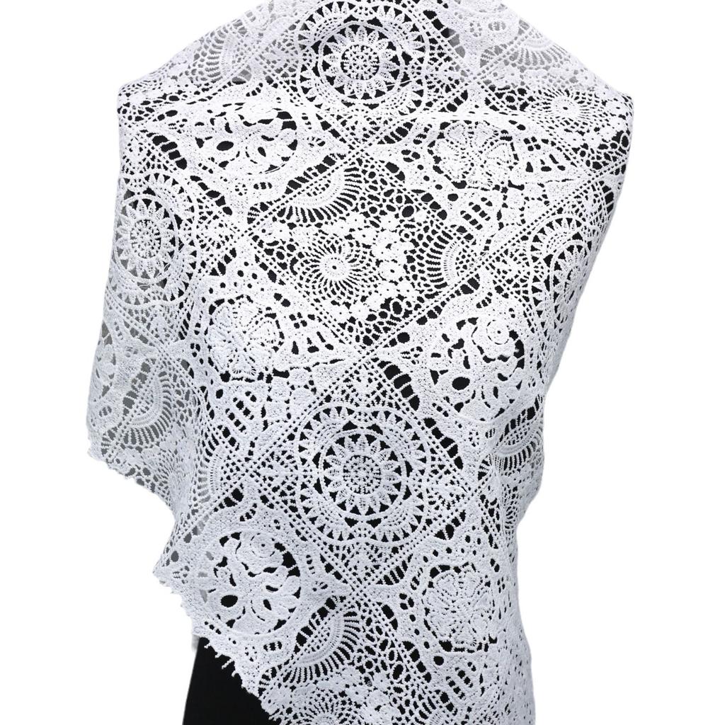 Tessuto di Pizzo Idrosolubile, Ricamo Completo in Seta di Latte, Tessuto Ricamato Tridimensionale Vuoto, Pizzo Fai-da-Te, Accessori da Sposa in Pizzo