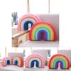 Multicolour Rainbow Plush Pillow Cushion Ideal For Relaxation And Decoration