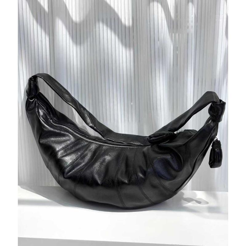 

Новая сумка-пельмень на плечо из мягкой кожи с плиссировкой, модная для работы, женская сумка, универсальная нишевая сумка класса люкс 36*17cm чёрный