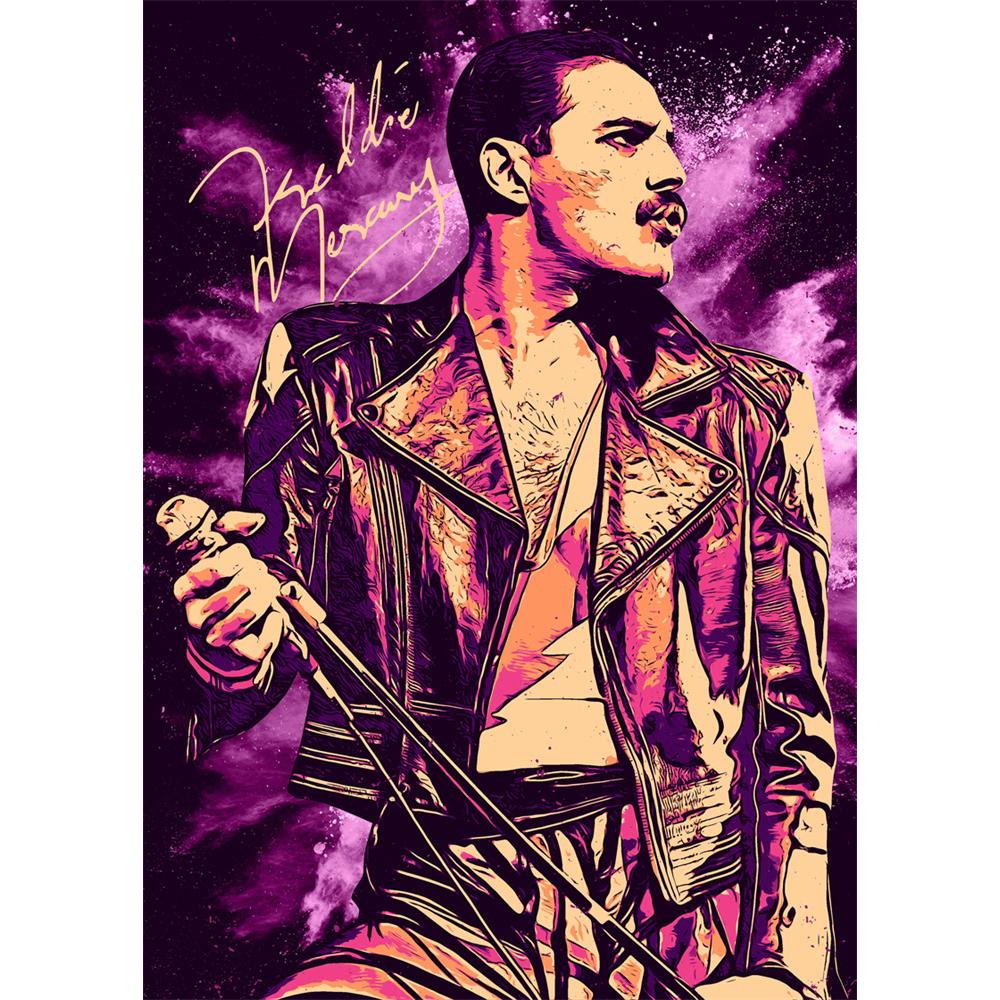Freddie Mercury Klasické 5D DIY Diamantové Malování Umění Kapela Queen Zpěvák Portrét Výšivka Křížkový Steh Plné Kamínky Domácí Dekorace