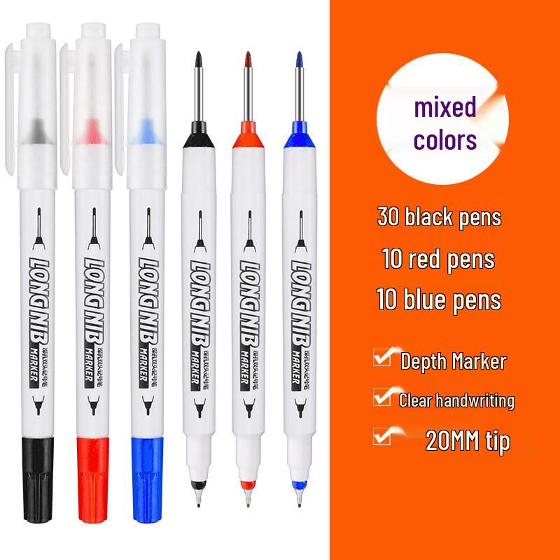 Long Tip Oil-Based Quick-Drying Marker Pen for Woodworking and Construction Deep Hole Marking
