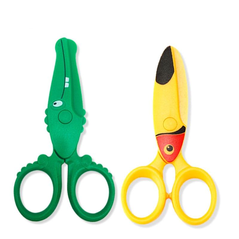 Cartoons Mini Scissors Plastic Kindergarten Manual Round Head Safety Kids Scissors