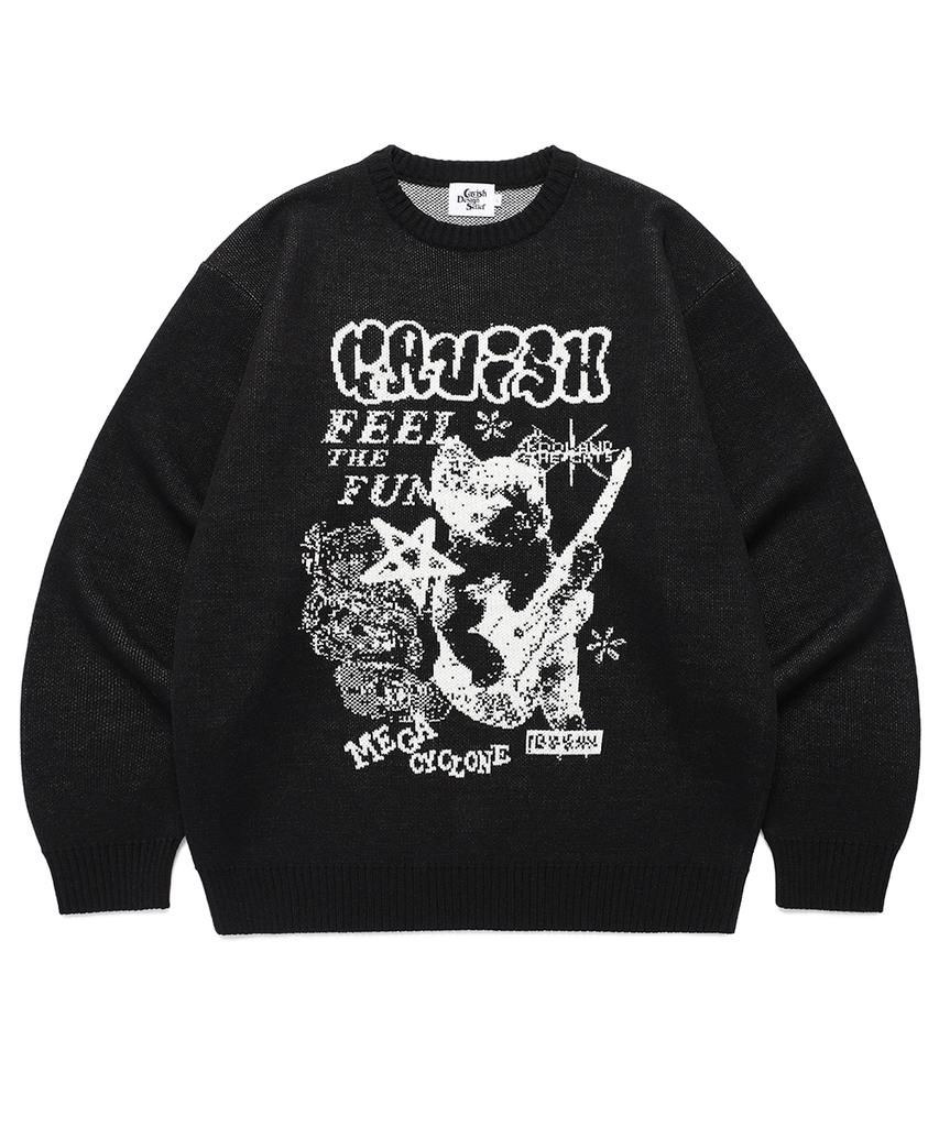 CAVISH Mega Cyclone Knit Sweater Black(Cv2Efuk601A)