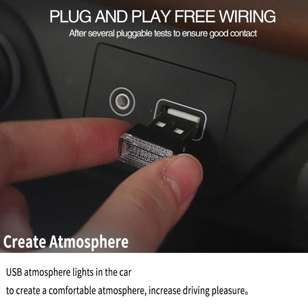 10x mini flexibilní USB LED světelný pásek do interiéru auta neonová atmosférická trubice neonová lampa