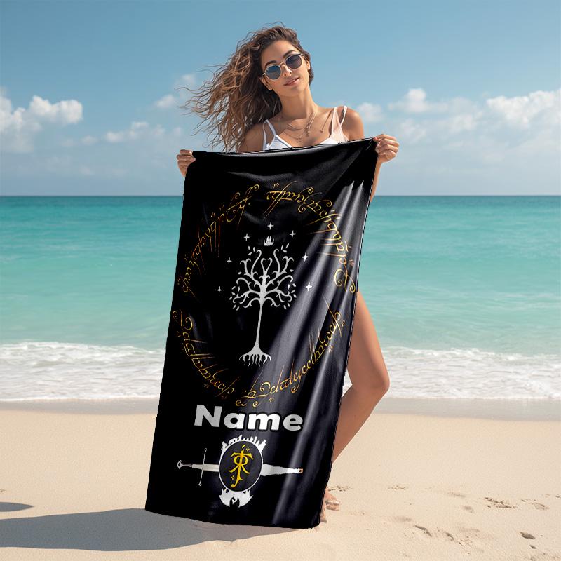 Personalized Customized Proof Beach Towel with The Fellowship of the Ring Pattern - Soft, Absorbent,quick-drying,perfect Swimming,camping&bathing