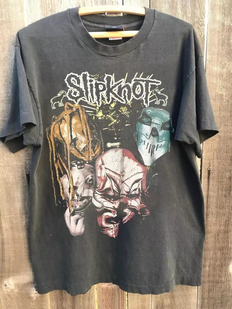 Футболка группы Slipknot, Футболка группы Slipknot в ретро-стиле, Угольный цвет, Унисекс, Размеры S-5XL, Унисекс Футболка XL