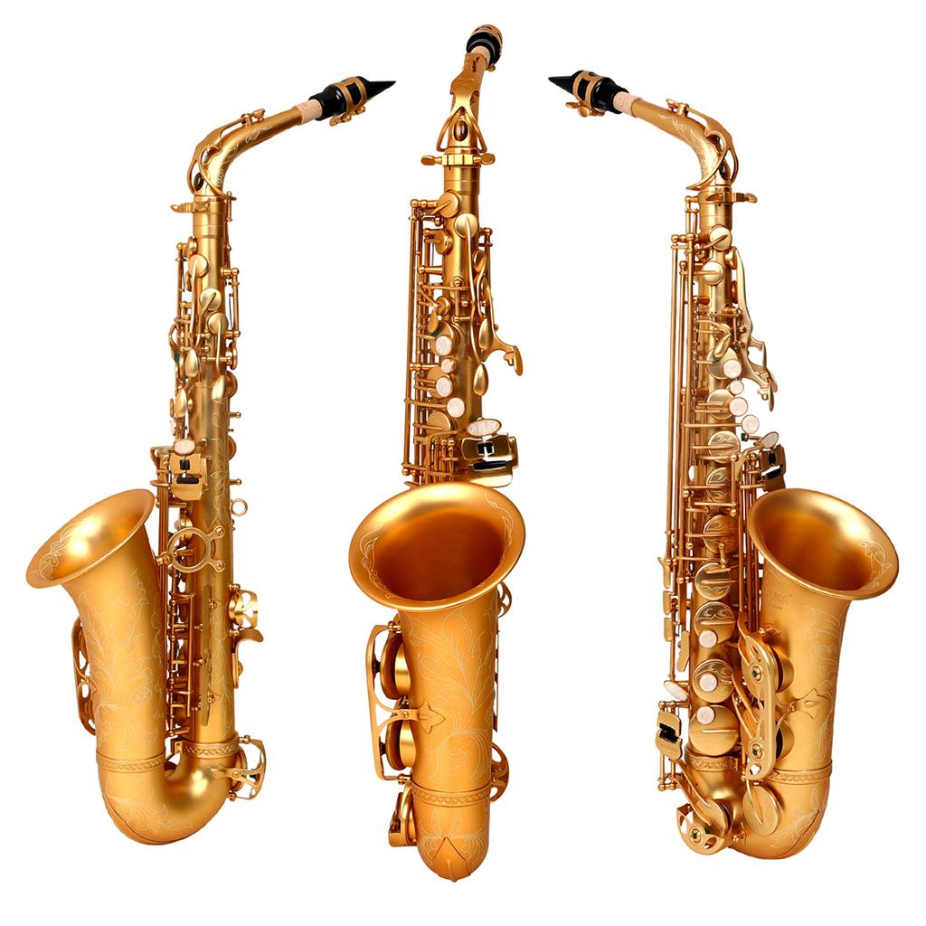 SLADE Eb Alto Saxophone Brass Frosted Gold E Flat Alto Sax Woodwind Instrument Boutique Saxfon With Case Reeds Stand Parts
