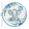 Blue Baby Elephant Disposable Tableware Set Paper Plate Cup Napkin Kids Boys 1st Birthday Party Decoration Baby Shower Supplies