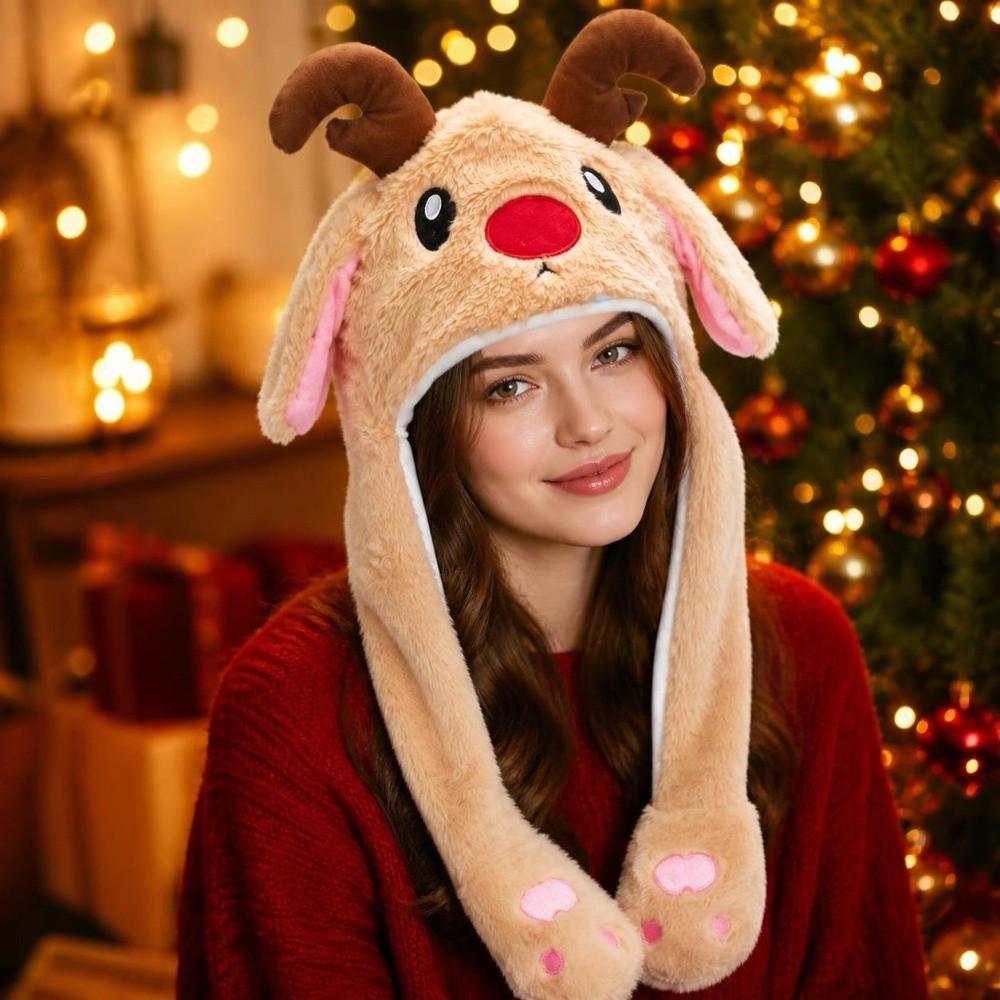 Windproof Santa Claus Hat Funny Deer Hat Creative Reindeer Hat  Christmas Party