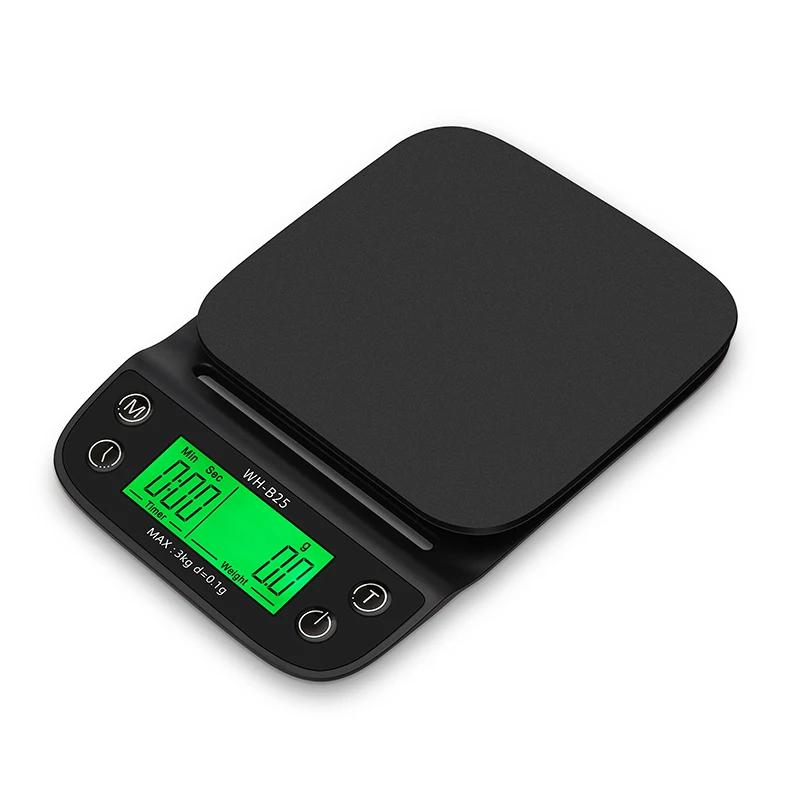 LCD Digital Electronic Coffee Scale Kitchen Baking Coffee Weight Balance Kitchen Scale 3kg/0.1g Digital Food Scale for Baking