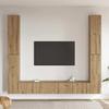 Wall Mounted TV Cabinets (6 Pcs) Artisan Oak Wood Based Material