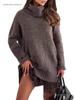 2026 Women's Winter Woolen Top & Dress Set - New Solid Color