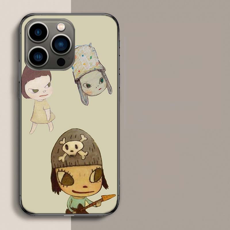 Cute Nara Yoshitomo Art Phone Case For Iphone 17 Air 15 Pro 14 Plus 16 Pro Max 17E 16E 12 13 Mini 11 Cover Cute Fundas