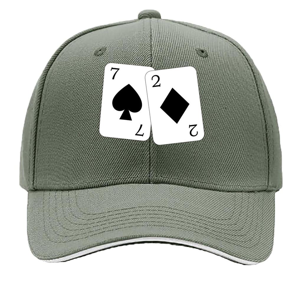 Classic Spade 7  Diamond 2 Card pattern Sandwich Baseball Cap For WoUnisexs Unisex FeUnisex Beach Dad Hat