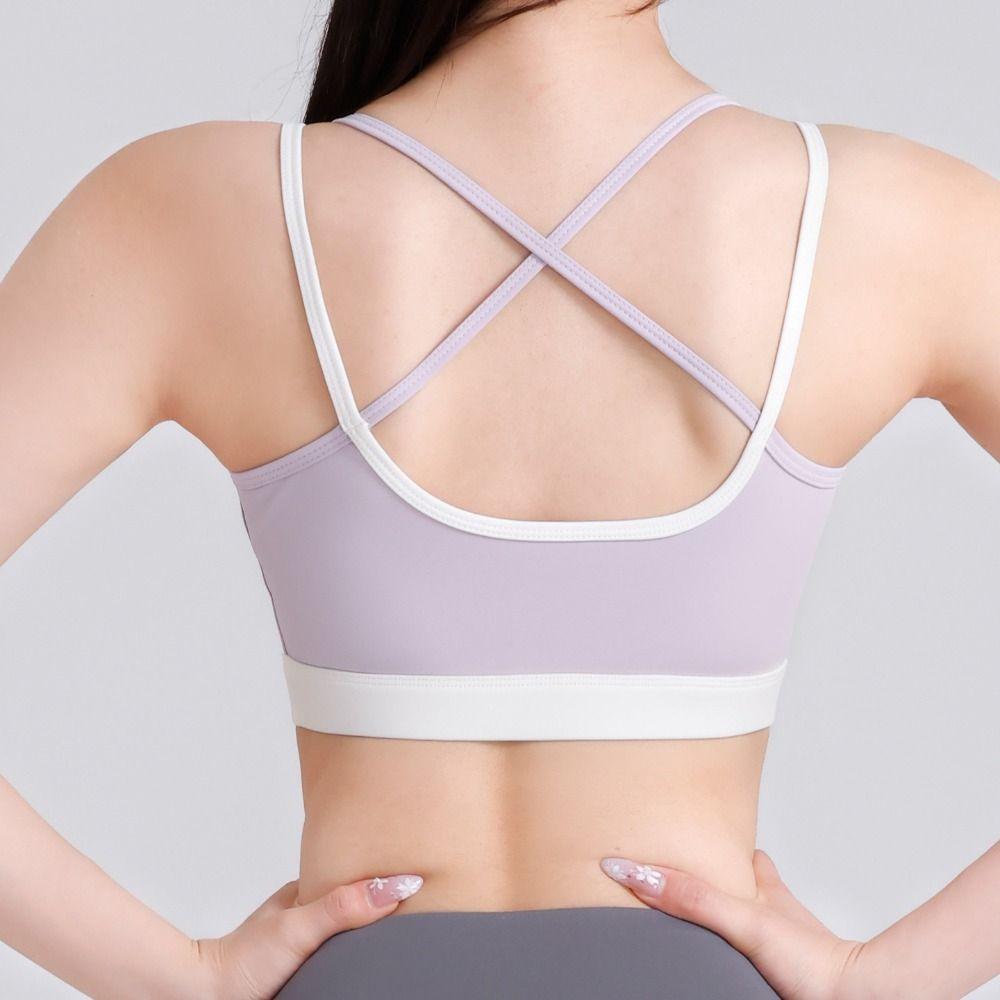 Cross Belt Training Fitness Bra Anti-shake Underwear for Women Breathable Yoga Soft Bra Women
