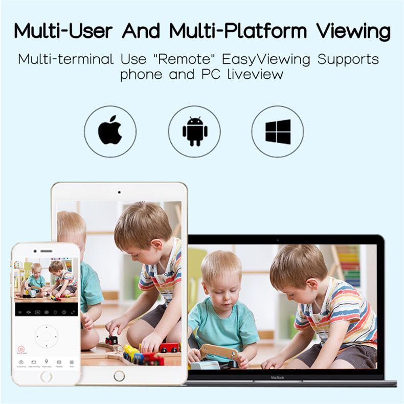 Smart WiFi Indoor Surveillance Camera with Three-Head Light Socket and Mobile Remote Control