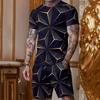 Men's Graphic Geometic 2pcs Tees Sets Shorts and T Shirt Set T-Shirt Outfits Short Sleeve Crew Neck Designer Casual