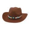 Beach Seaside Travel Straw Hat High Sense Ethnic Style Woven Straw Hat Western Cowboy Hat