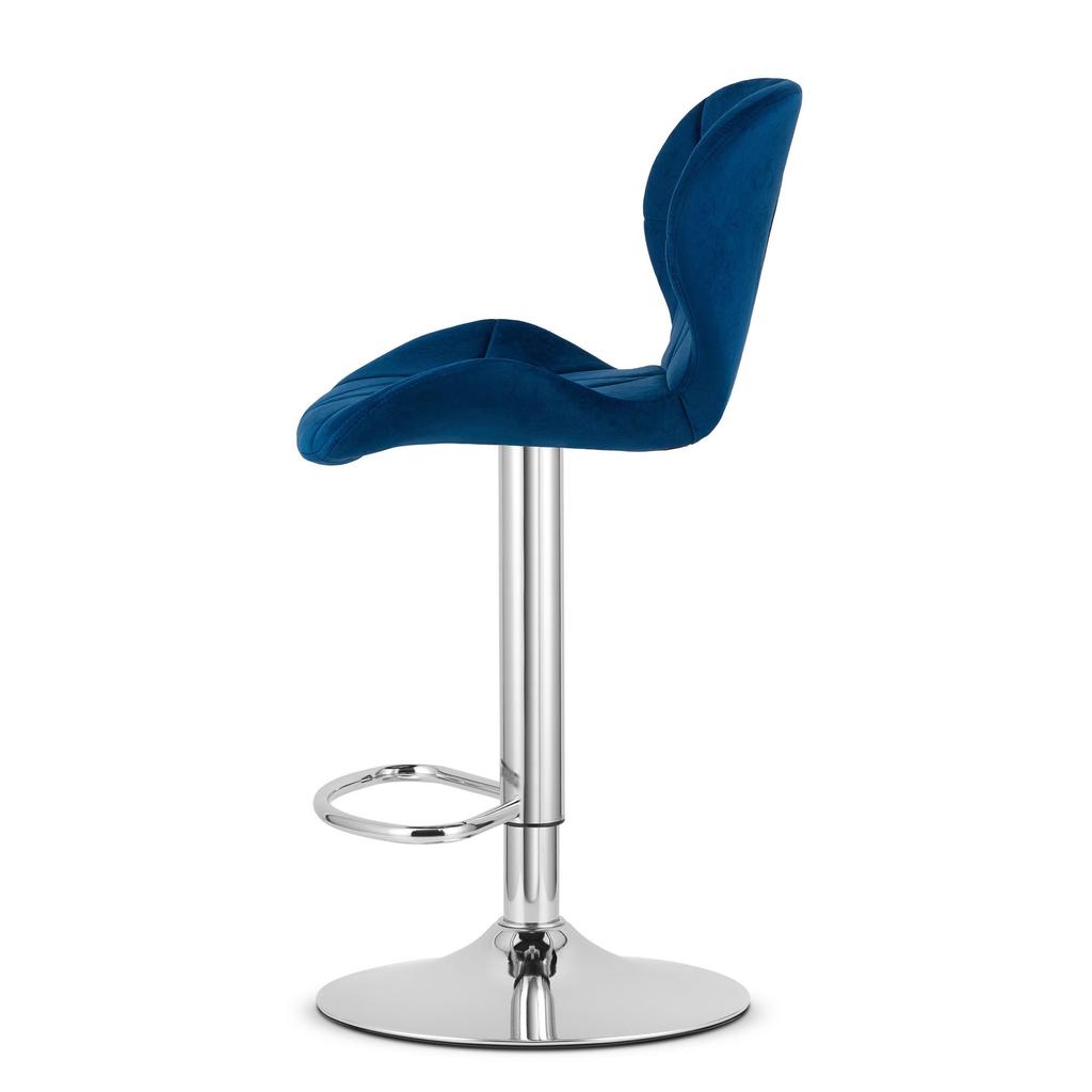 WEST Stool - Navy Blue Velvet / Chrome Base X 2