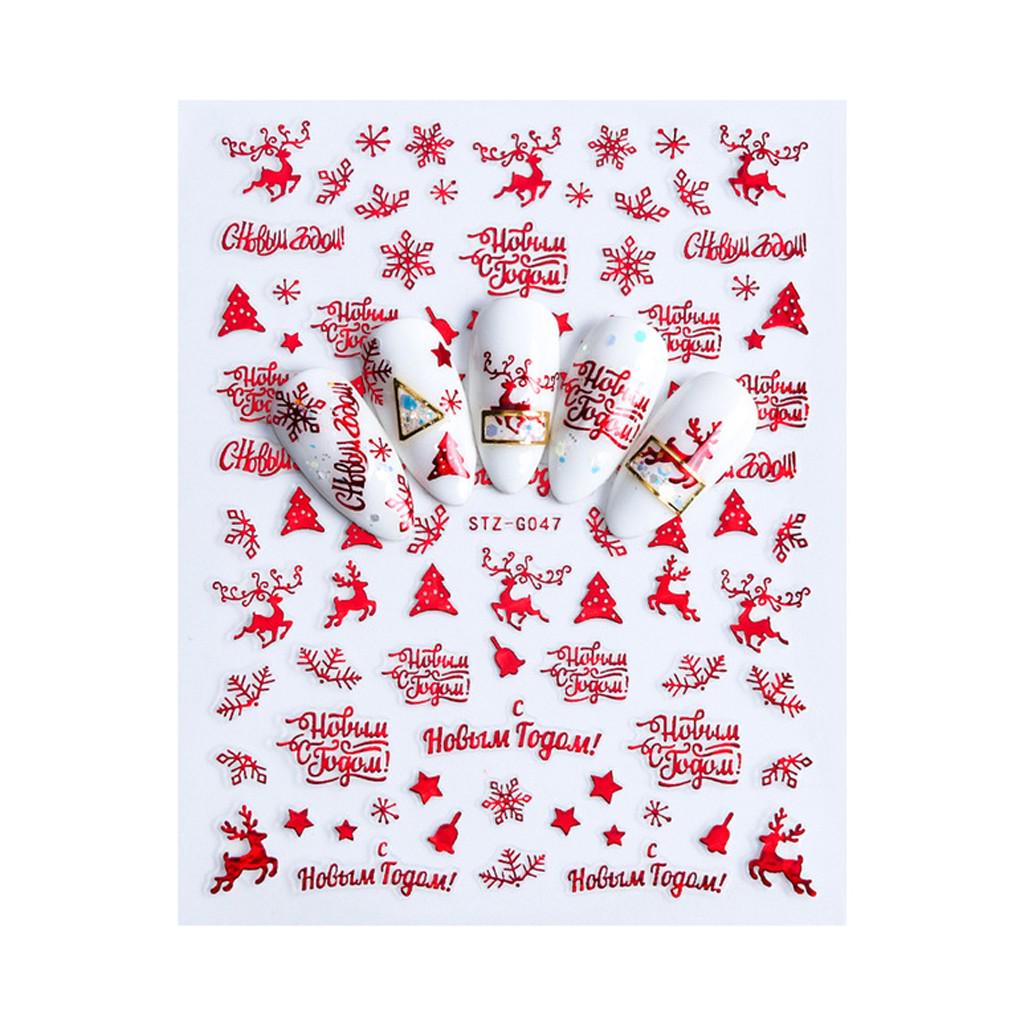 

3D Рождественские Наклейки-Переводки Снежинки Цветочные Декали One Size красный