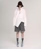 Aseupalageoseu Asymmetrical Multi-Button Pocket Shirt_White