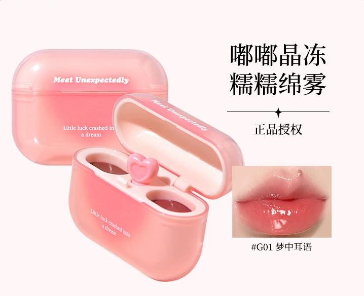 

gogotales двойная глазурь для губ зеркальная вода светлый блеск для губ lip mud стойкая увлажняющая помада зеркальная вода светлый