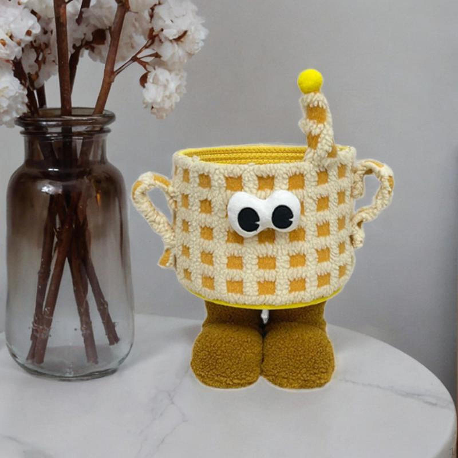 

Кошик з бавовняної мотузки Настільний ящик для зберігання різноманітних речей Унікальна полиця для дитячих іграшок для собак Спальня Yellow