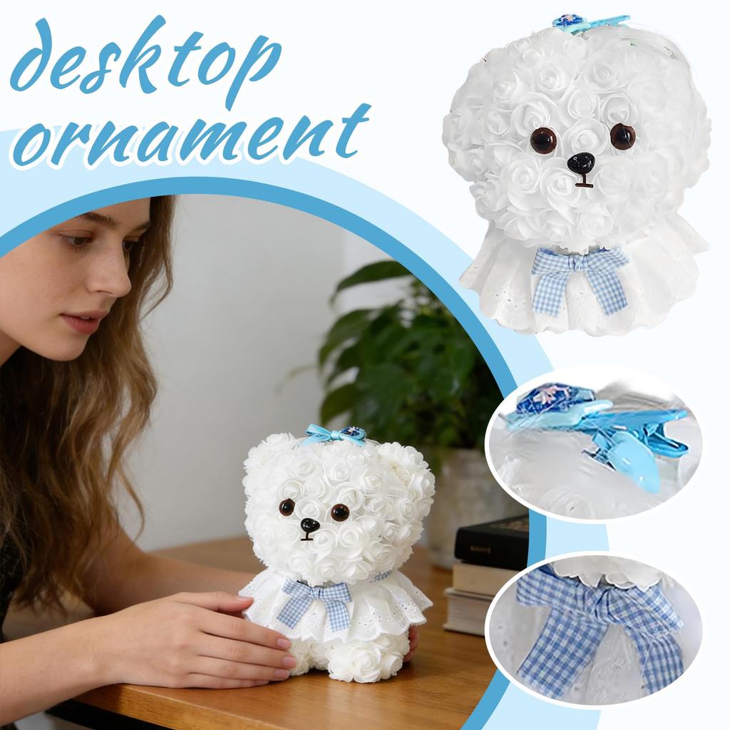 Artificial Flower Puppy Doll, Cute Artificial Rose Ornament, The Ideal Gift For Women, Girlfriends, And Wives In Valentine's Day Or Birthdays.