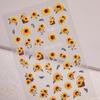 5D Embossed Sunflower Bee Nail Stickers - Three-Dimensional Embroidery Style