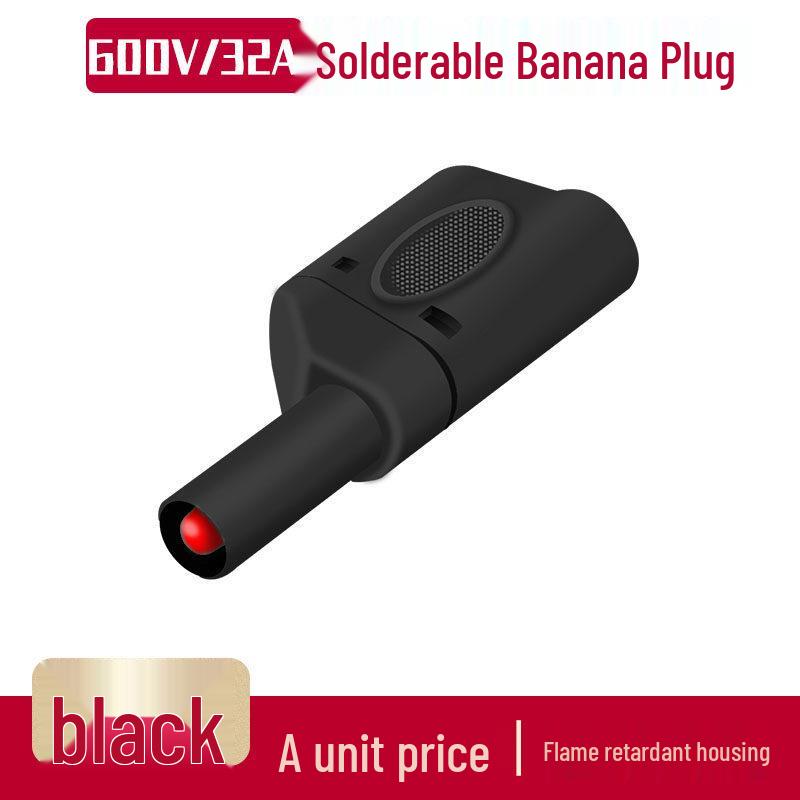 4mm Stackable Safety Banana Plug with Socket, Solder Type