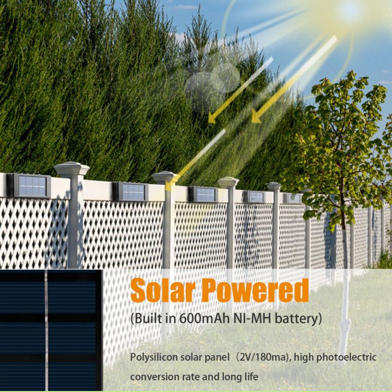 6pcs 6LED Solar Light Outdoor Waterproof Up and Down Luminous Lighting for Garden Fence Decoration Sunlight Wall Lamp