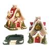 Decorazioni da Tavola Natalizie per la Casa, Casa di Neve Bruciatore di Incenso, Supporto Backflow, Statuette Decorative Soggiorno Festivo Xmas Desktop