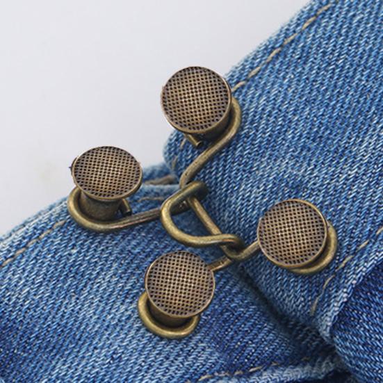 No Sewing Buttons Adjustable Waist Buckles Easy Install Reusable Jeans Waist