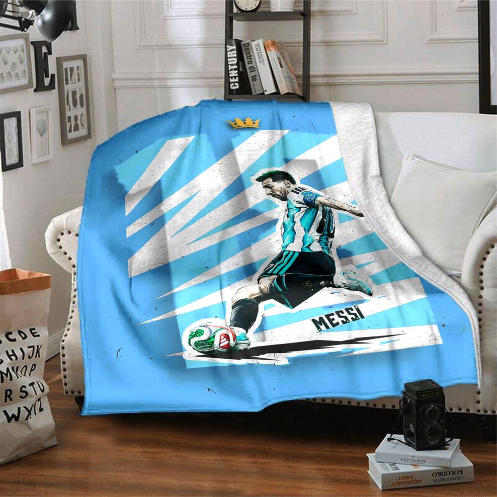 Football Messi Blanket Warmthful Decor Suitable for Chair Office Bedding for All Occasions Warmthful Decor Ideal Gift for Friends Family Couples Picni